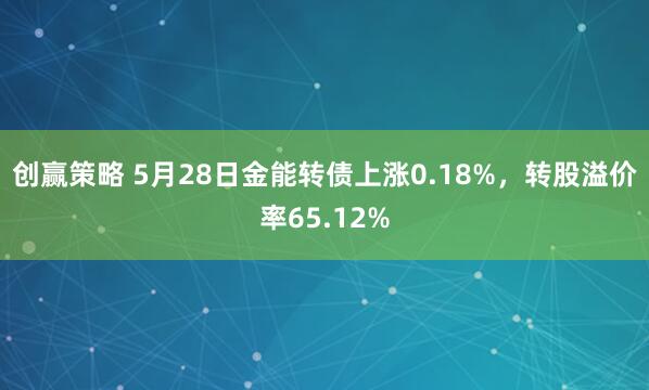 创赢策略 5月28日金能转债上涨0.18%，转股溢价率65.12%
