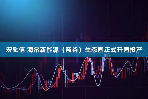 宏融信 海尔新能源（蓝谷）生态园正式开园投产