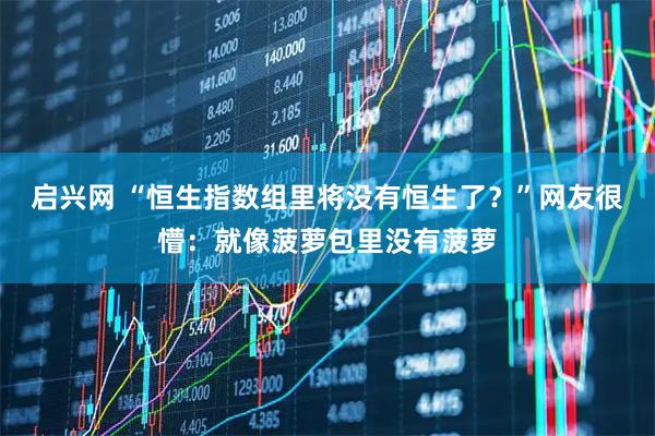 启兴网 “恒生指数组里将没有恒生了？”网友很懵：就像菠萝包里没有菠萝